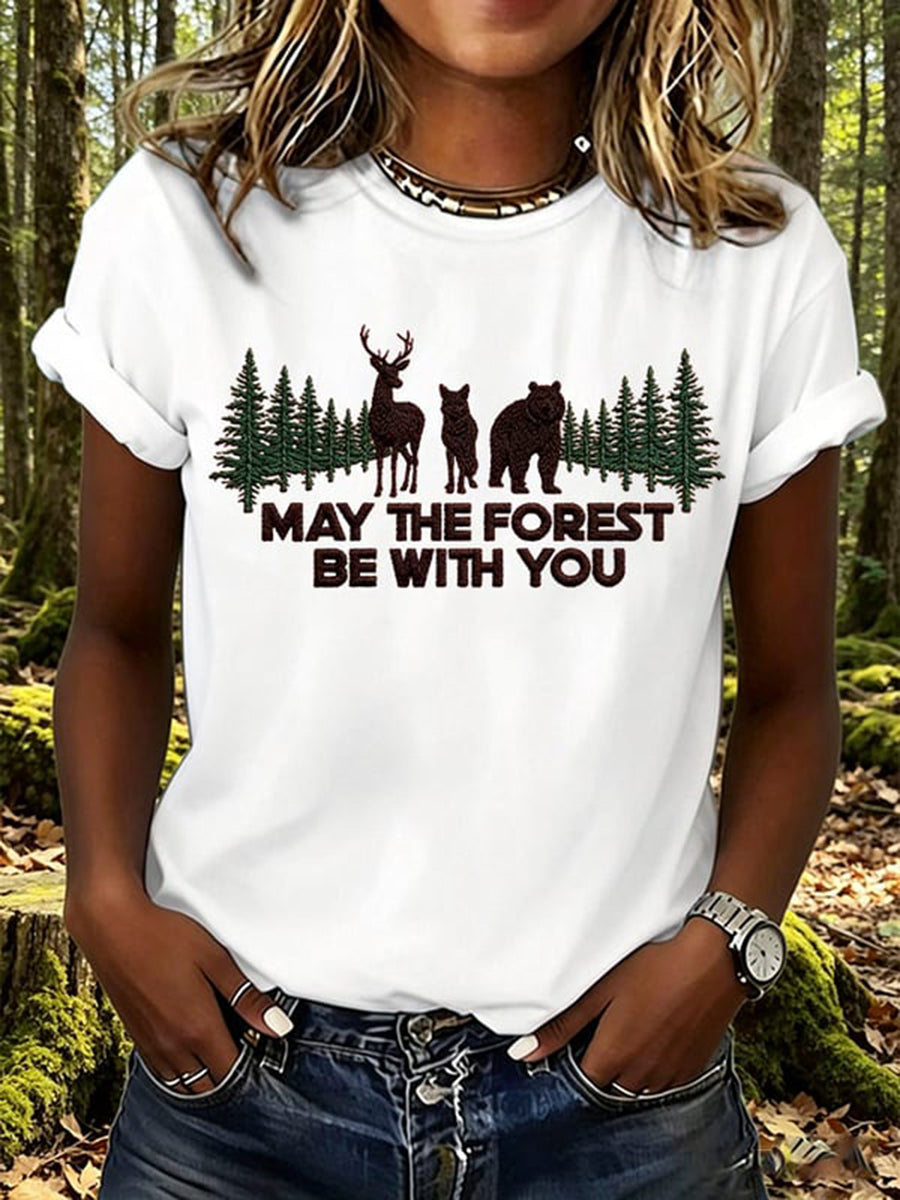 Dammens "Må skogen vara med dig"-tryckt t-shirt