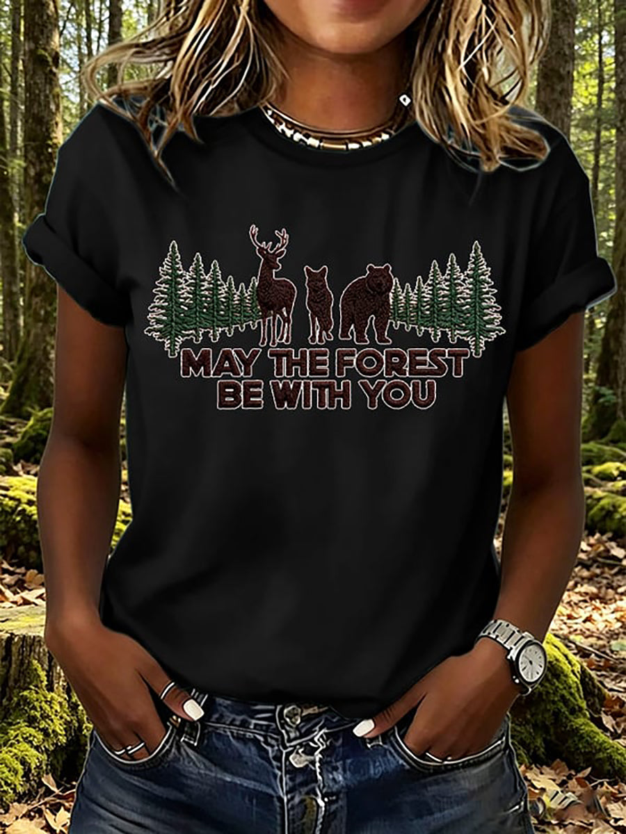 Dammens "Må skogen vara med dig"-tryckt t-shirt