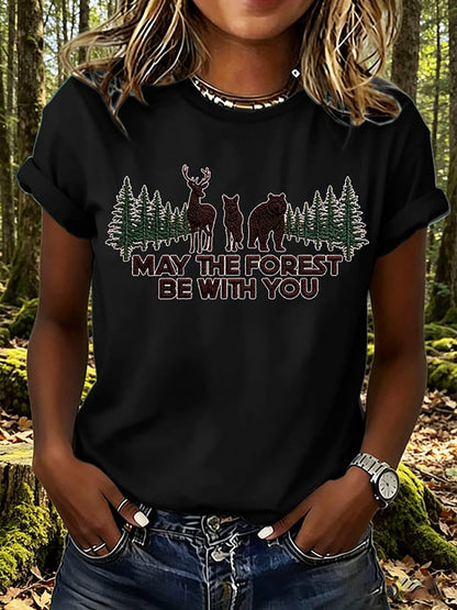 Dammens "Må skogen vara med dig"-tryckt t-shirt