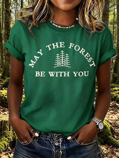 Dammens "Må skogen vara med dig"-tryckt t-shirt