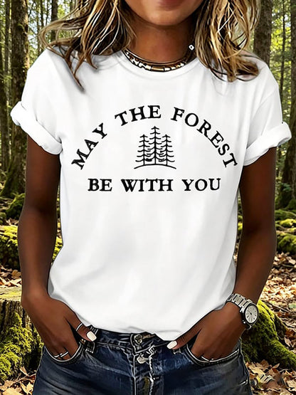 Dammens "Må skogen vara med dig"-tryckt t-shirt