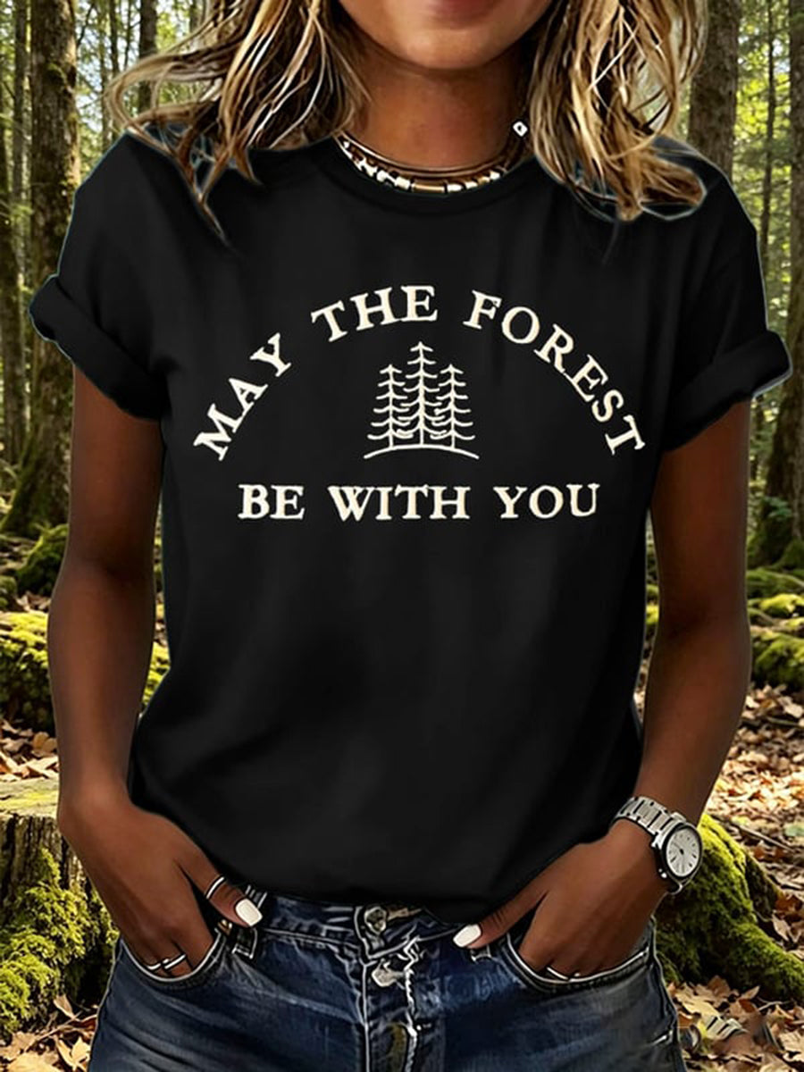 Dammens "Må skogen vara med dig"-tryckt t-shirt