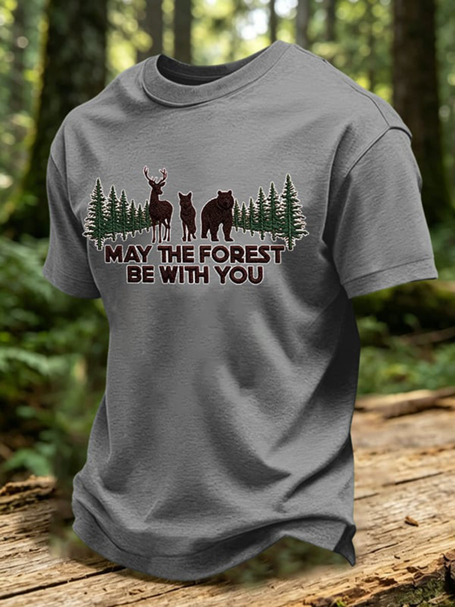 Herrtröja med tryck: May The Forest Be With You