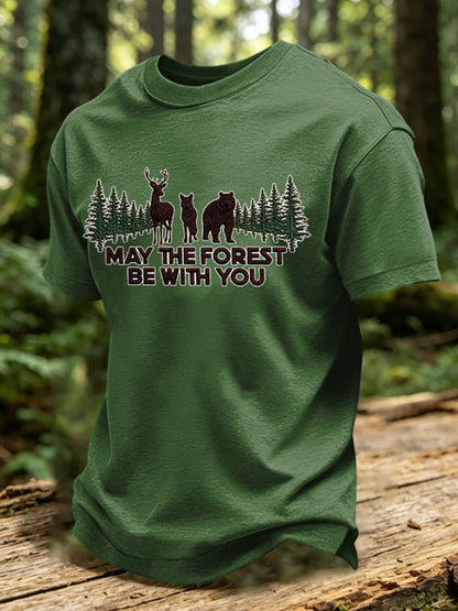 Herrtröja med tryck: May The Forest Be With You