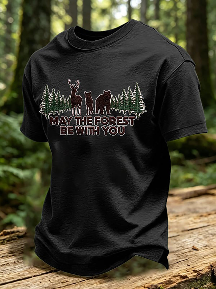 Herrtröja med tryck: May The Forest Be With You