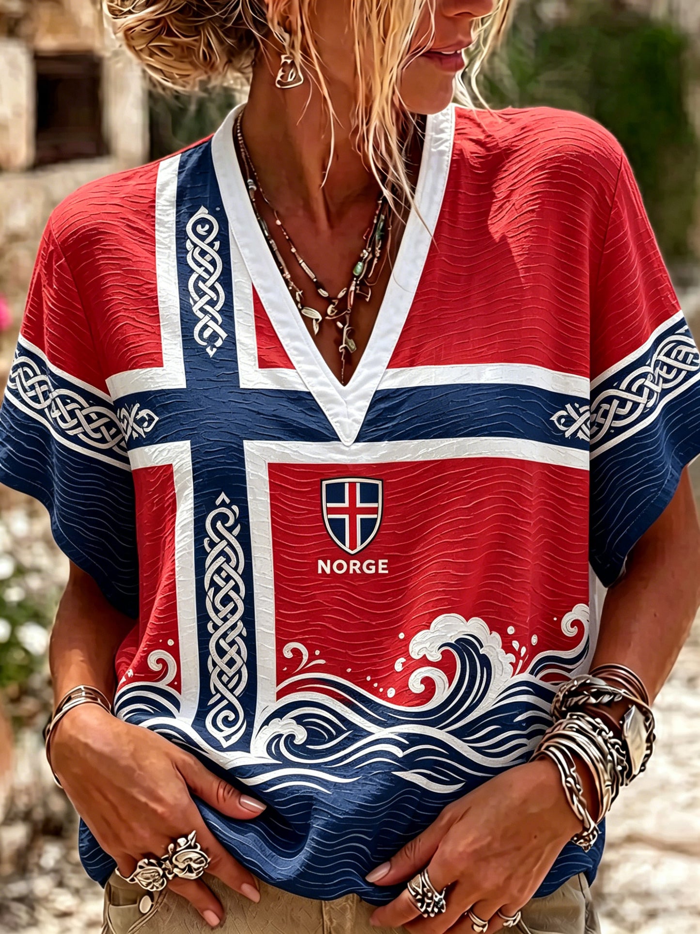 Kvinnenes Norge-fotballkamp heiar-art-print topp