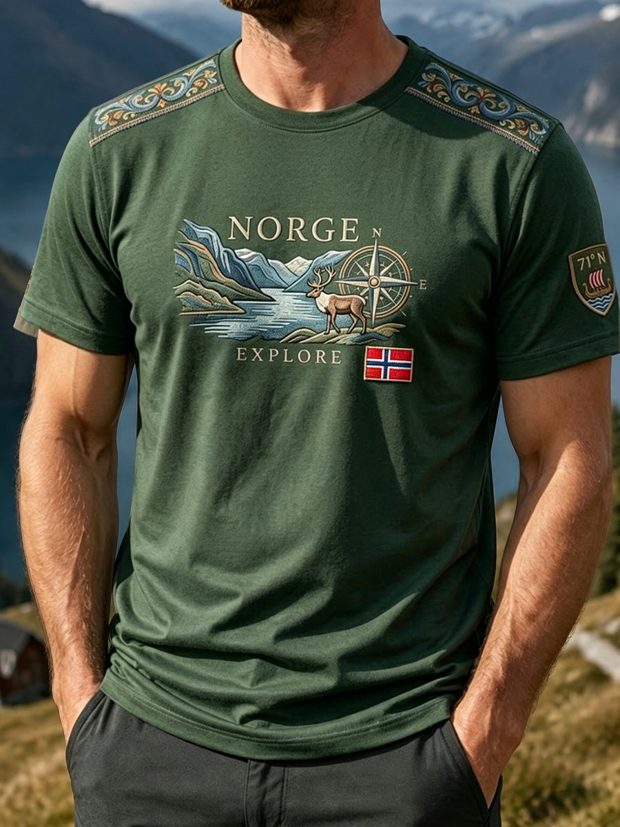 Menns Retro Norsk Fjelldyr utskriver utenurs