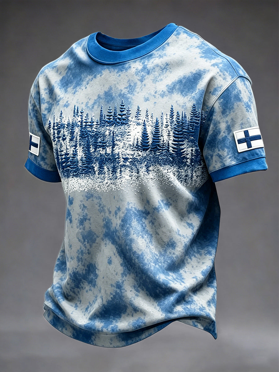 Finnish Forest Print Casual T-shirt