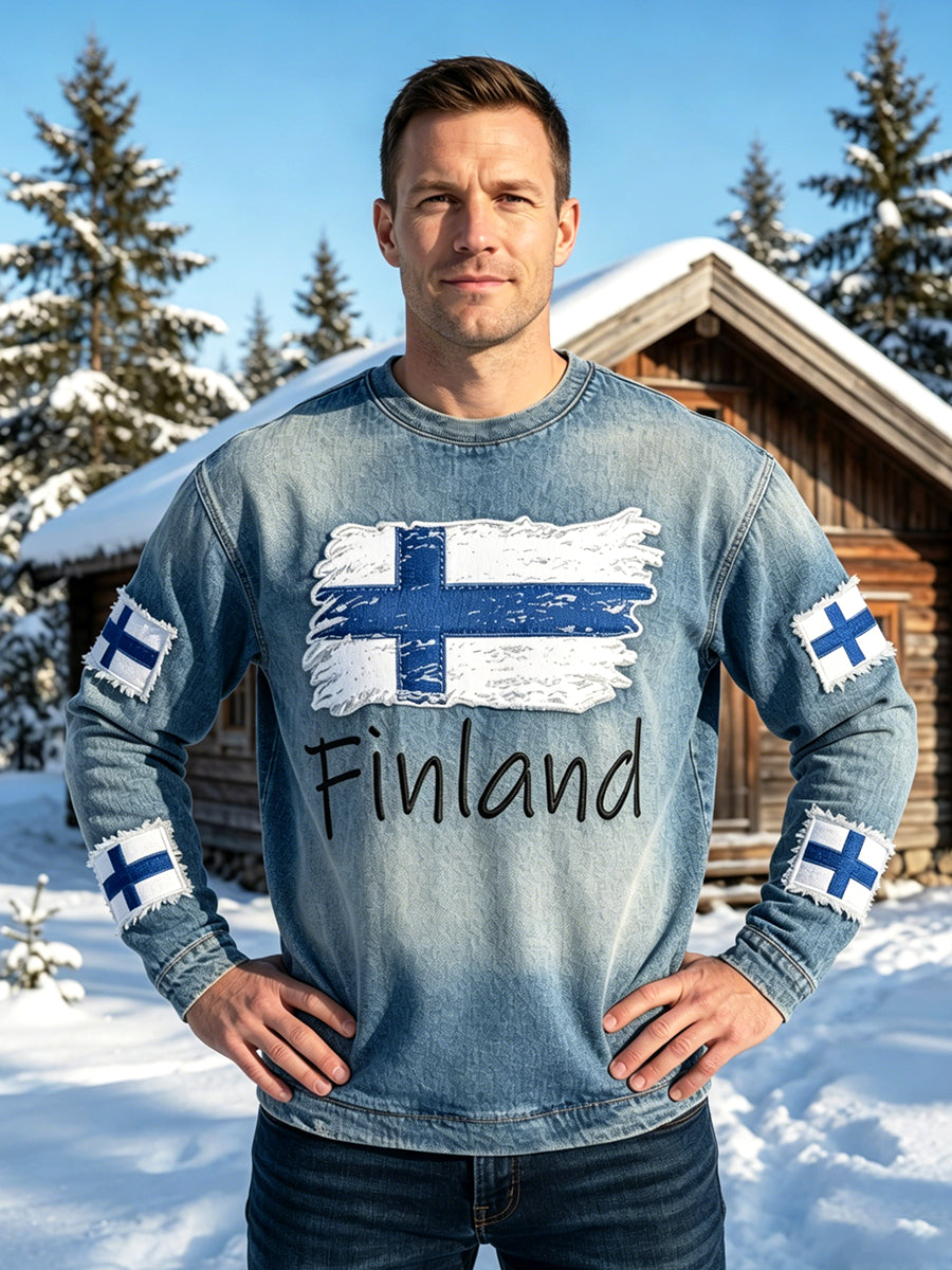 Mäns våffla lång ärm T-shirt