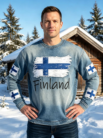 Mäns våffla lång ärm T-shirt