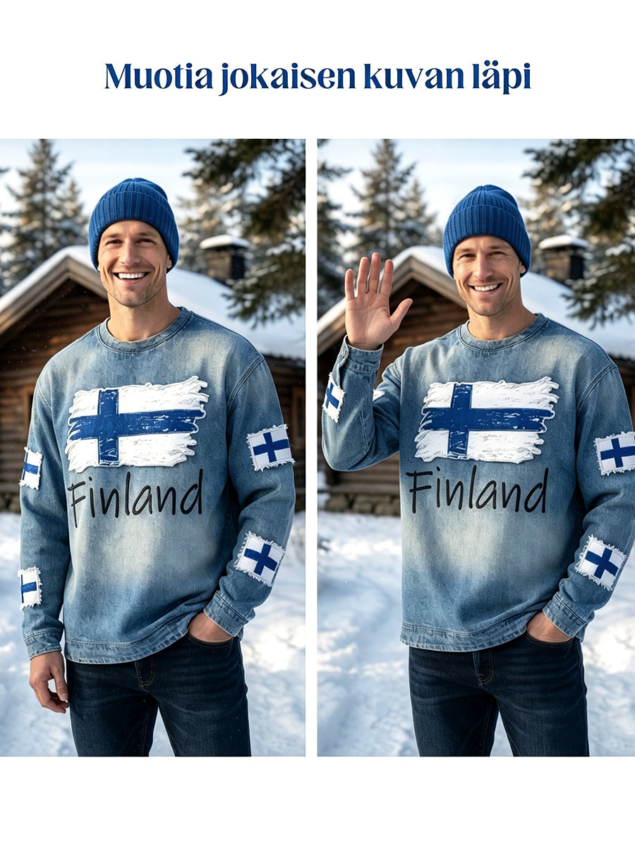 Mäns våffla lång ärm T-shirt