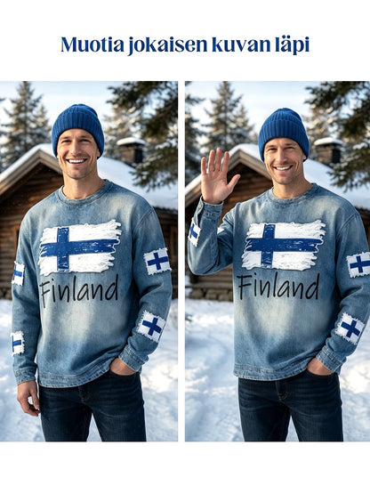Mäns våffla lång ärm T-shirt