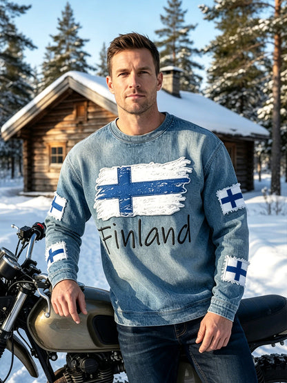 Mäns våffla lång ärm T-shirt