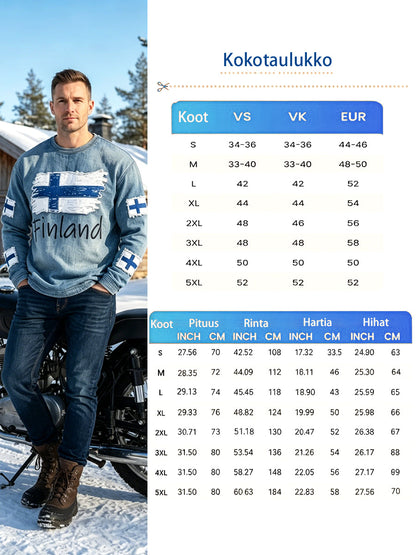 Mäns våffla lång ärm T-shirt