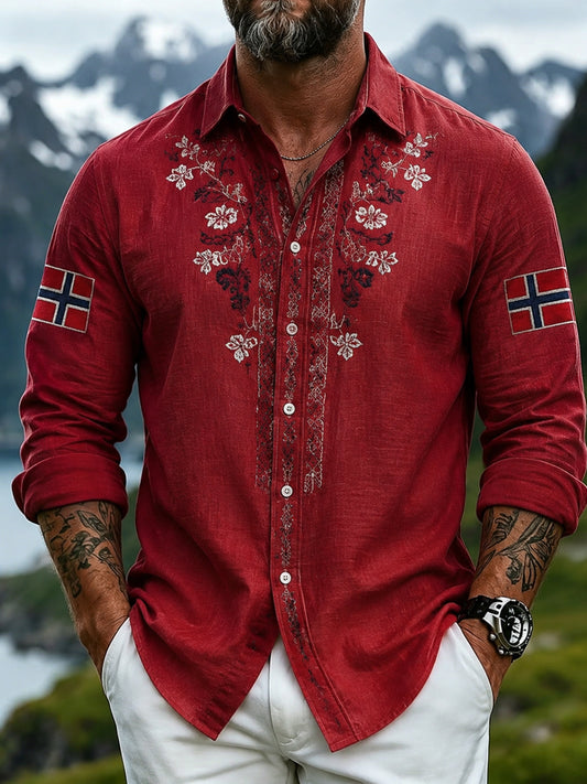 Herrens Vintage norsk blomsterkjole