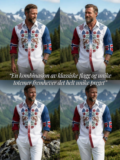 Menns Vintage Norsk Symmetrisk mønsterfør