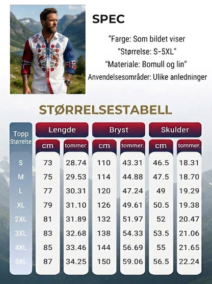 Menns Vintage Norsk Symmetrisk mønsterfør
