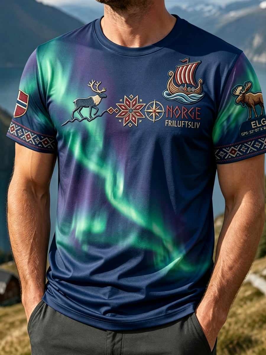 Retro Aurora tilfeldig utendørs T-shirt