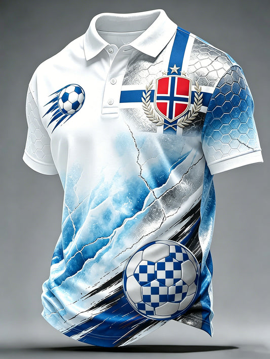 Herre Norge Fotballkamp Heie Kunsttrykk T-skjorte
