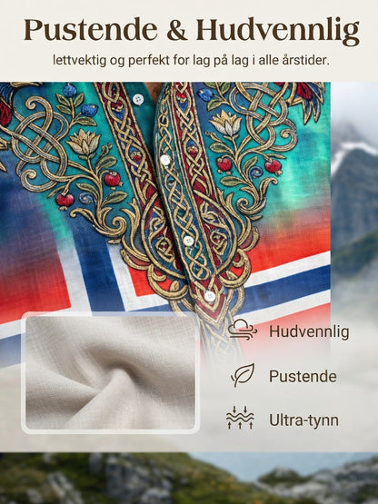 Menns Retro Aurora Patchwork Casual Skjort