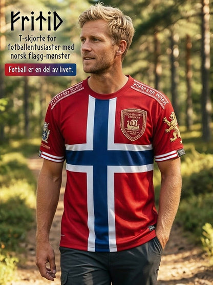 Retro norsk fotballfan casual t-skjorte