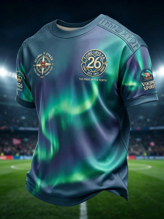 Retro norsk fotballfan Aurora avslappet T-skjorte