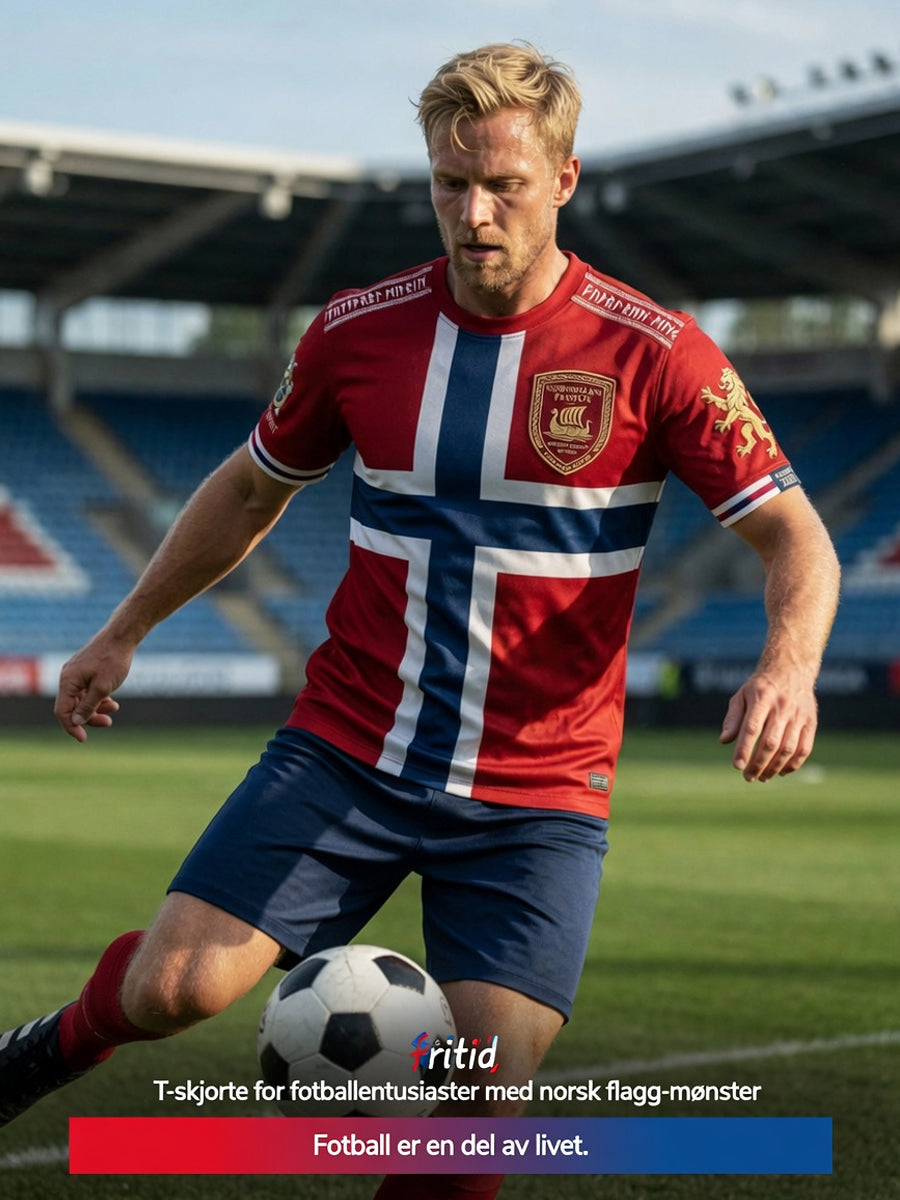 Retro norsk fotballfan casual t-skjorte