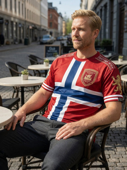 Retro norsk fotballfan casual t-skjorte