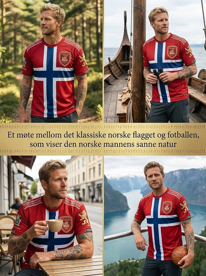 Retro norsk fotballfan casual t-skjorte
