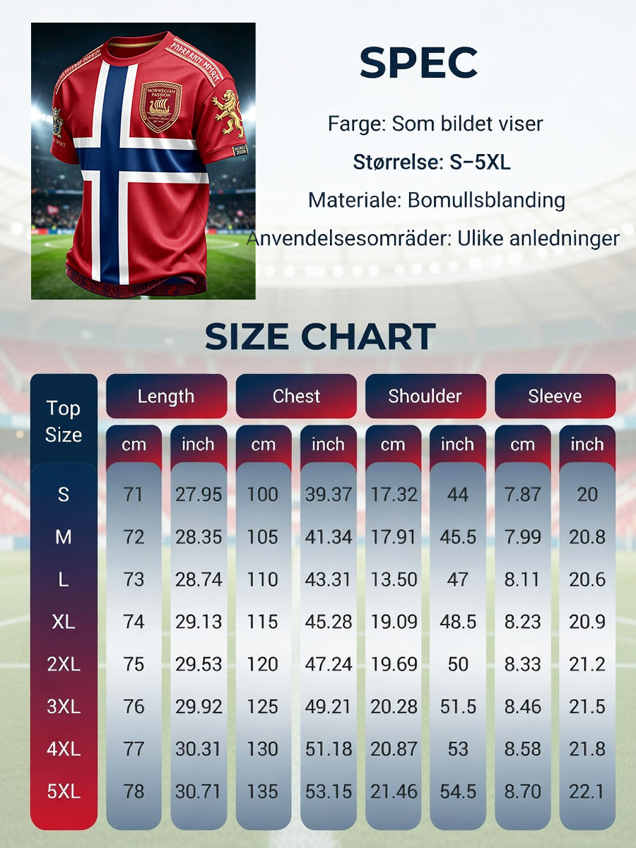Retro norsk fotballfan casual t-skjorte