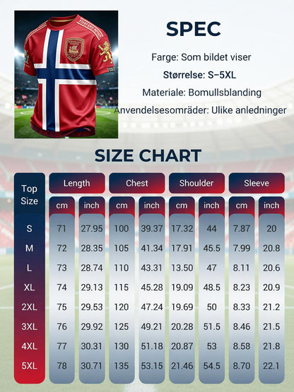 Retro norsk fotballfan casual t-skjorte