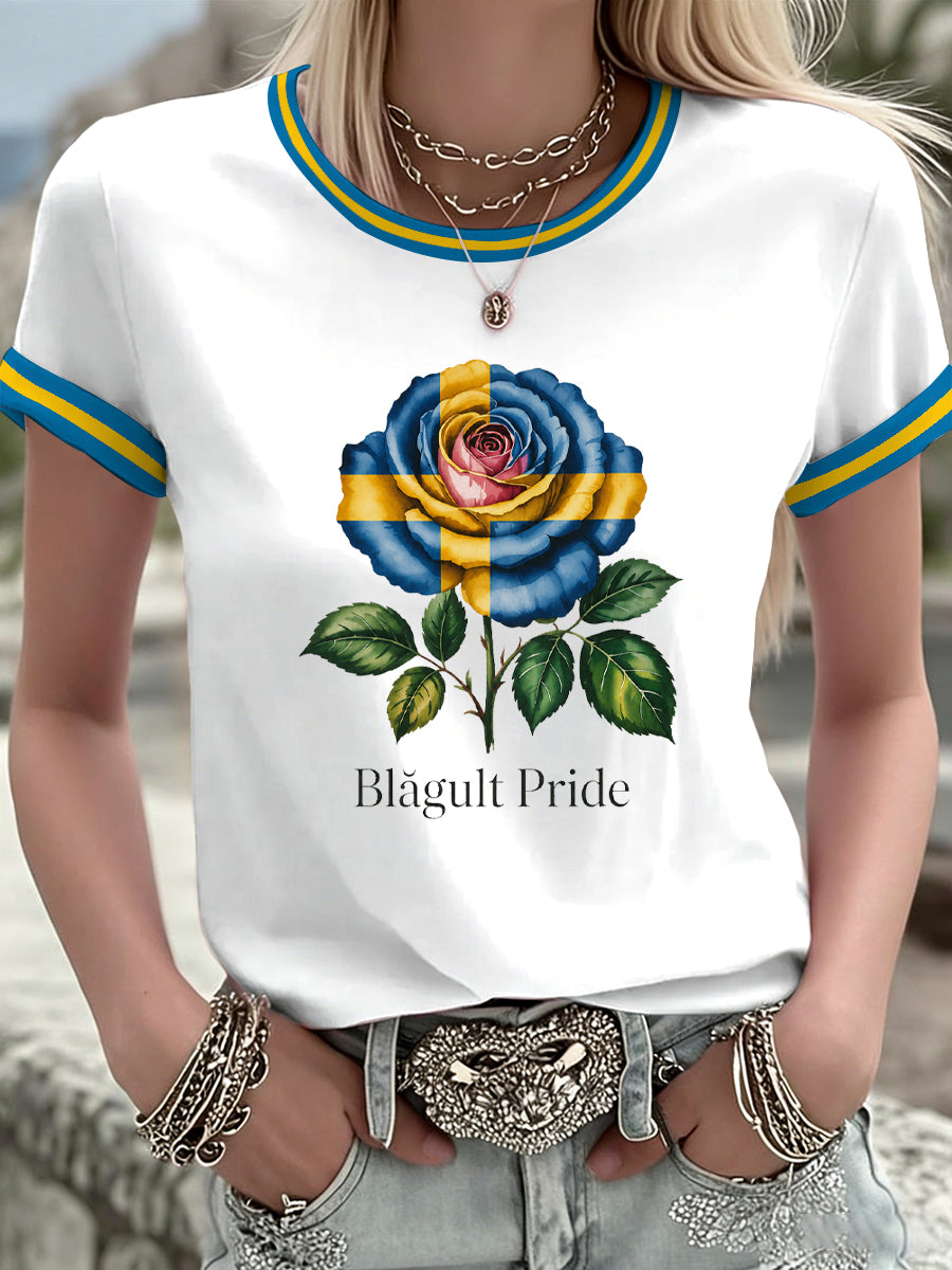 Damsvensk tryckt t-shirt