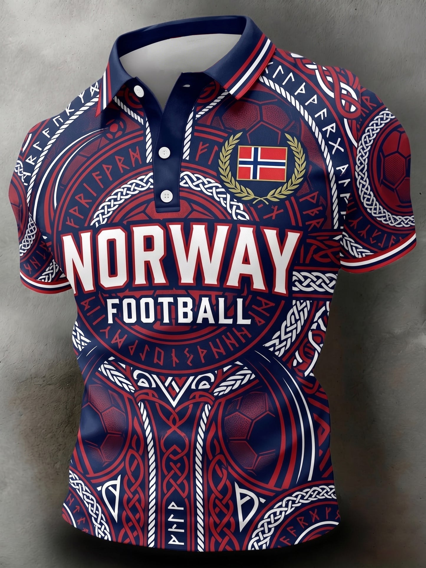 Menns Norge-fotballkamp-heiarop kunsttrykk polo