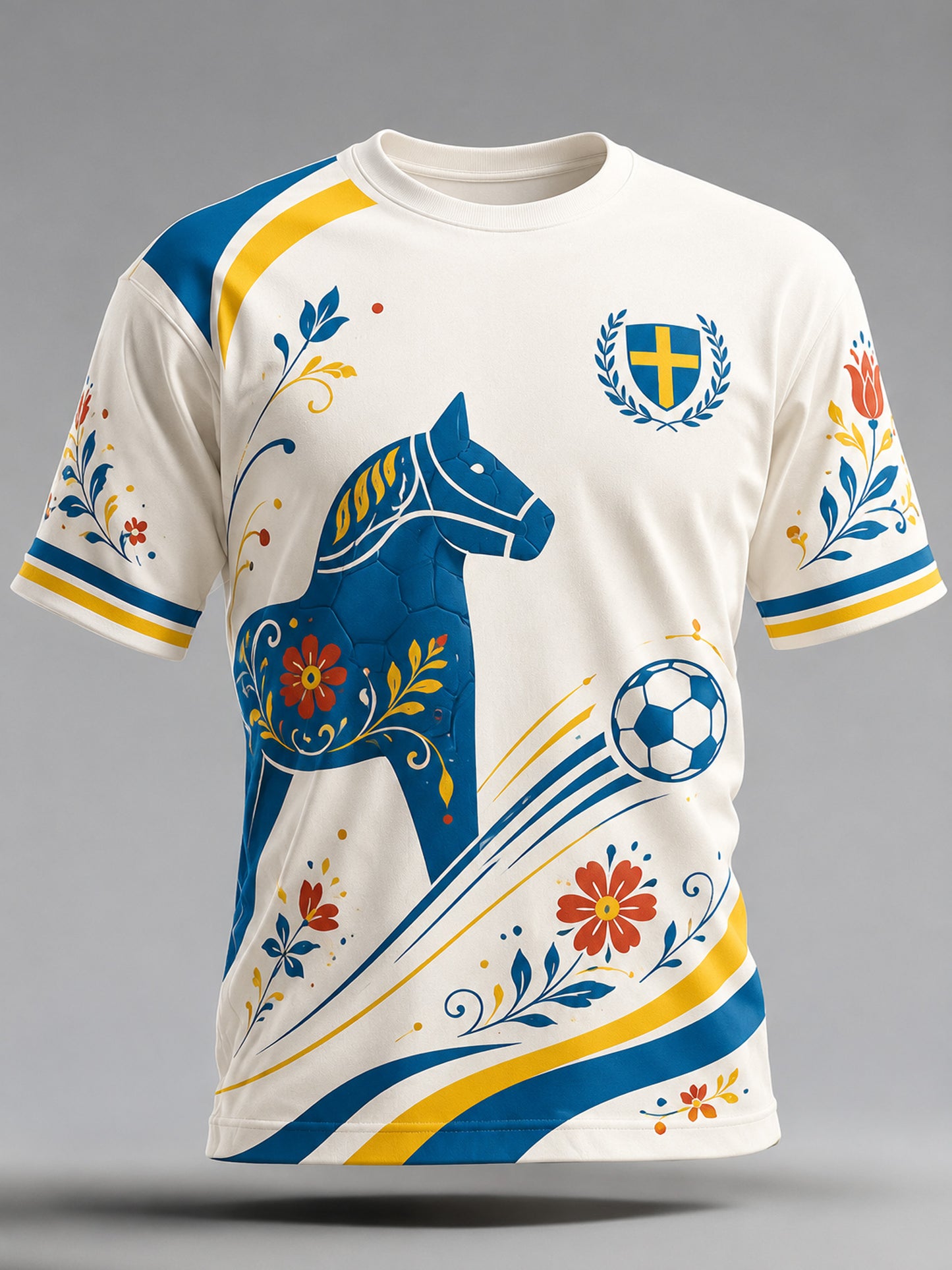 Manslig fotbollssupporterkonsttryck – T-shirt med korta ärmar
