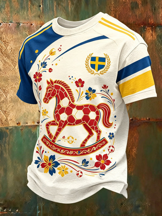 Fotballsupporterkunsttrykk for menn – T-skjorte med korte ermer