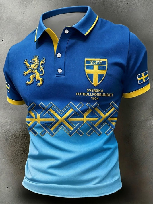 Retro 2026 Svensk-stil fotball-tema polo-skjorte