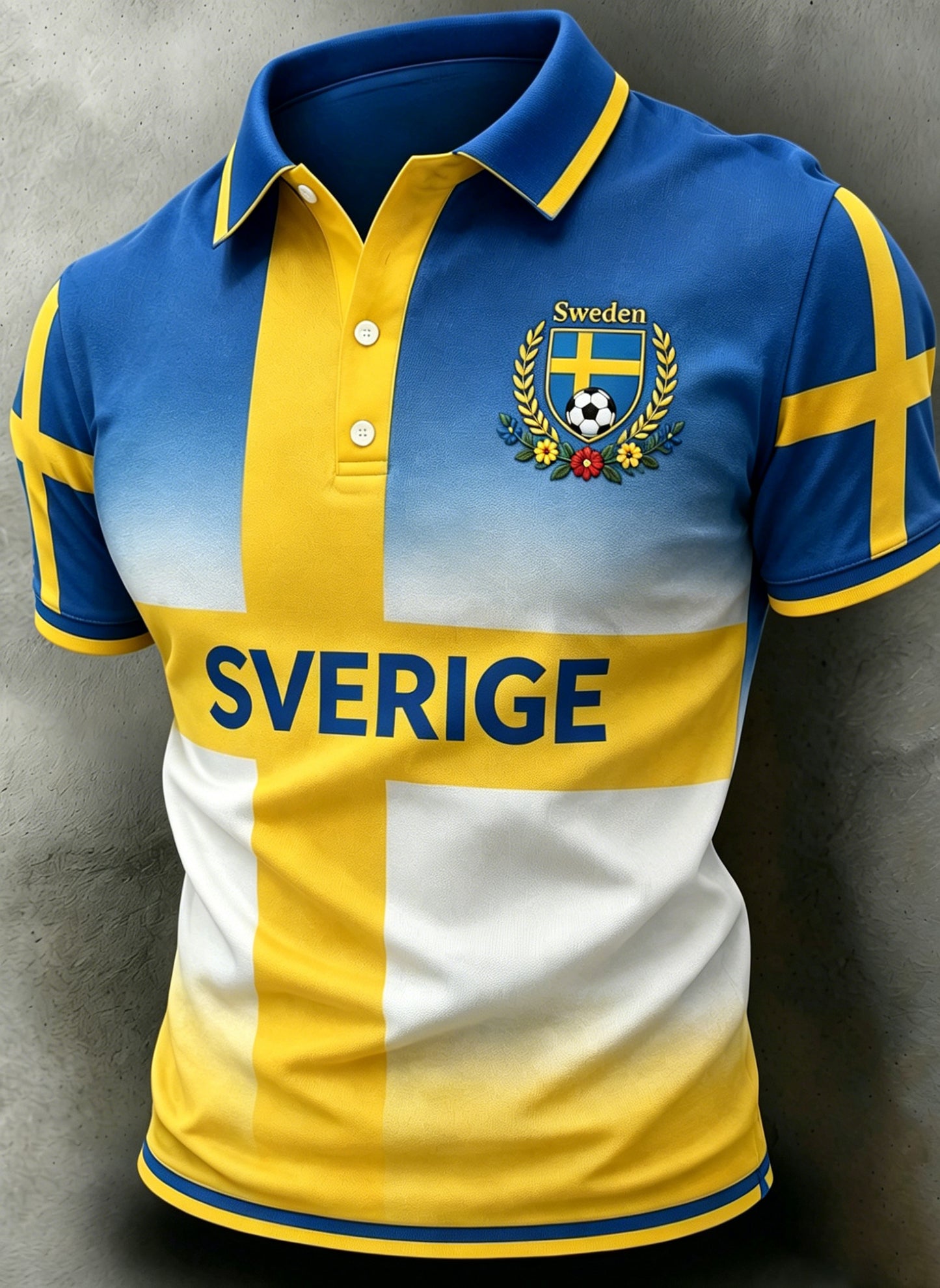 Mäns svensk fotboll match cheering-tema konst Print Polo tröj