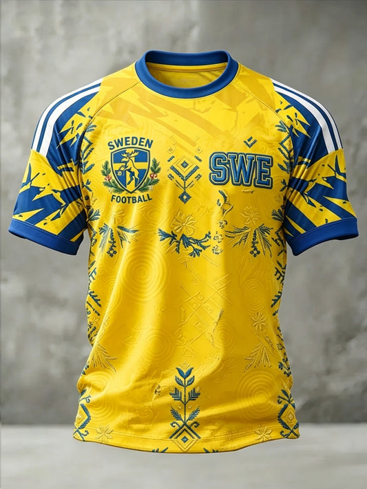 Svenske fotballkort med T-skjorte for menn