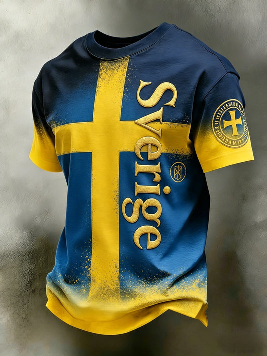 Retro Viking svensk fotballflagg T-skjorte