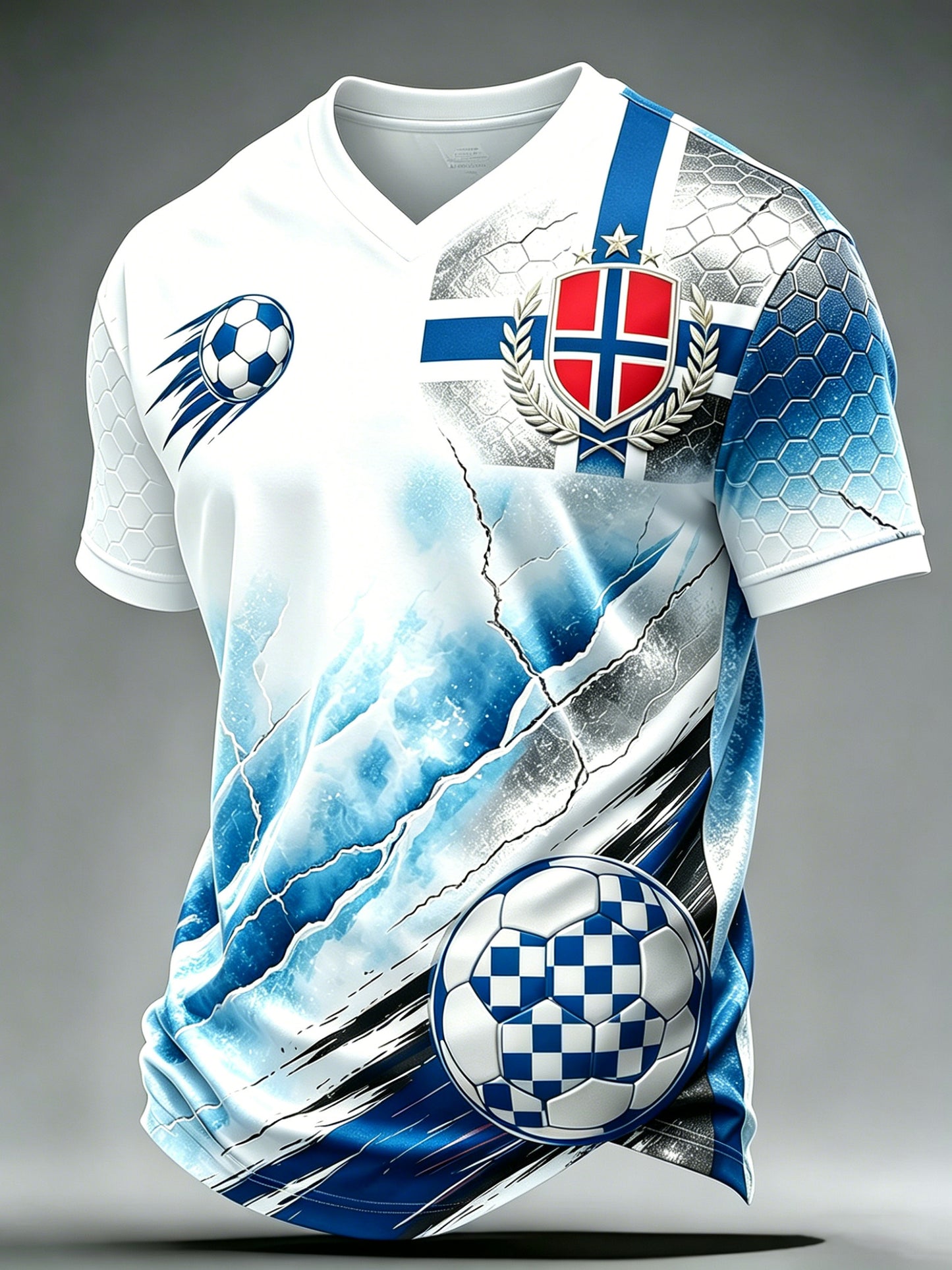 Herrer Norge Fotballkamp Heiar Kunsttrykk T-skjorte
