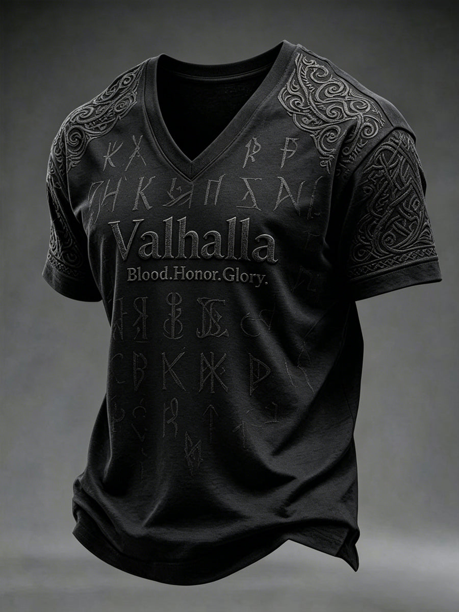 Herr-T-shirt med V-ringning Valhalla