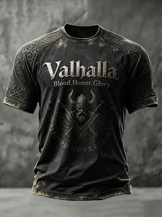 Valhalla T-skjorte for menn, uformell, kortermet