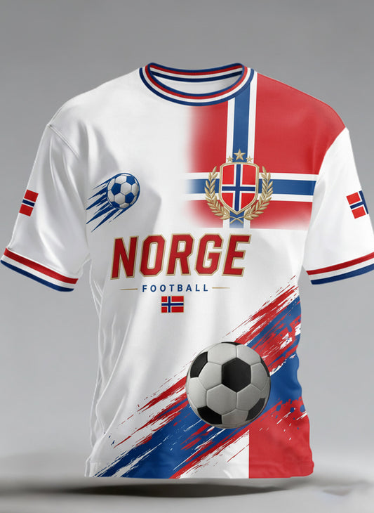 Norsk fotballmatch kunst for herrer Print T-skjorte