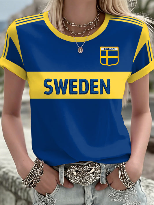 Dametrøye med svensk fotballtema
