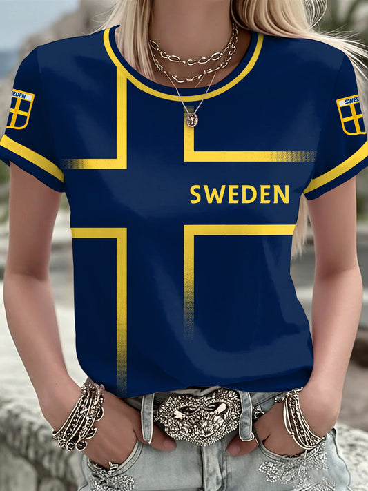 Dametrøye med svensk fotballtema