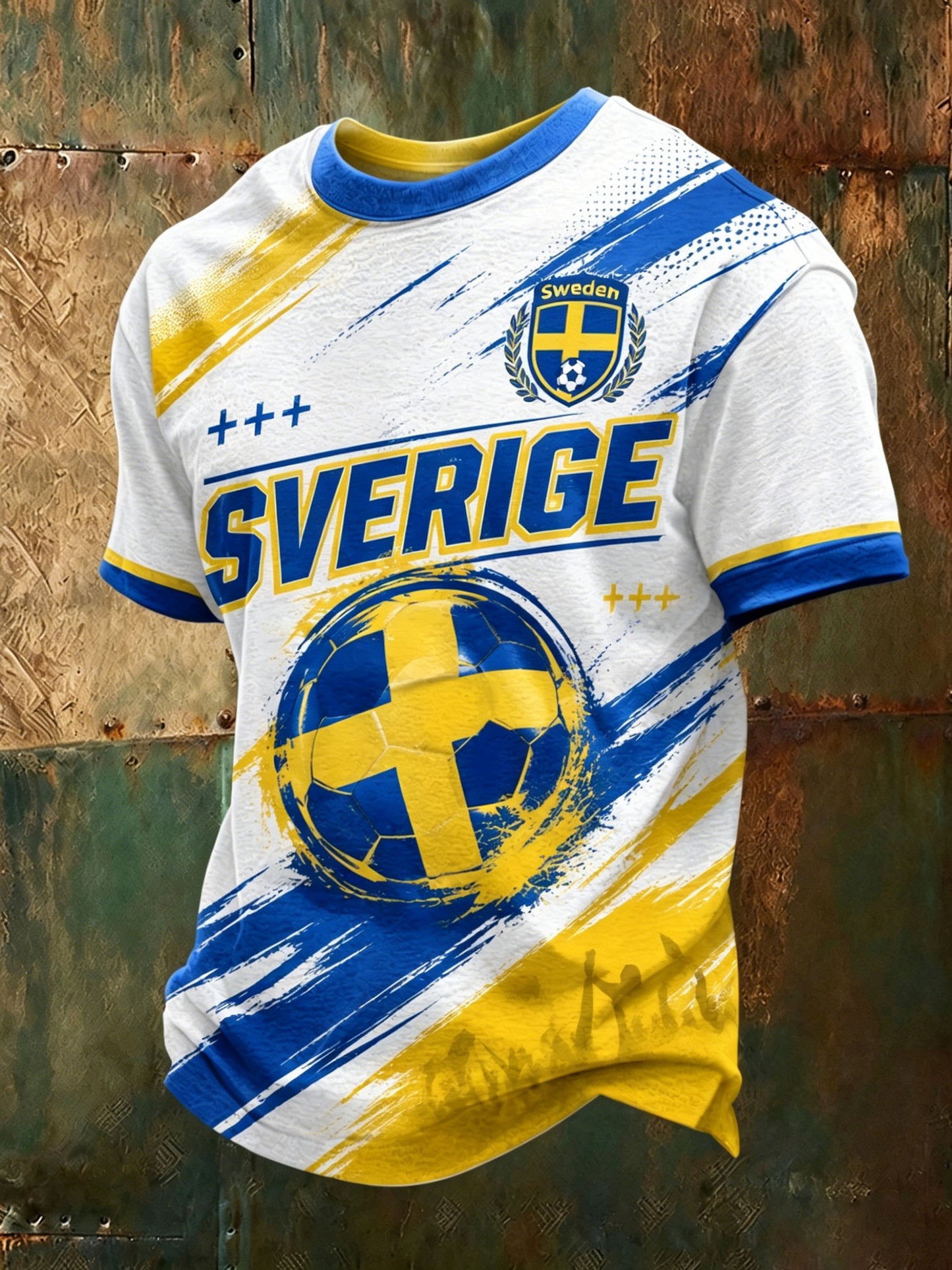 Mäns svensk fotbollsfotboll fläkt Art Print T-shirt