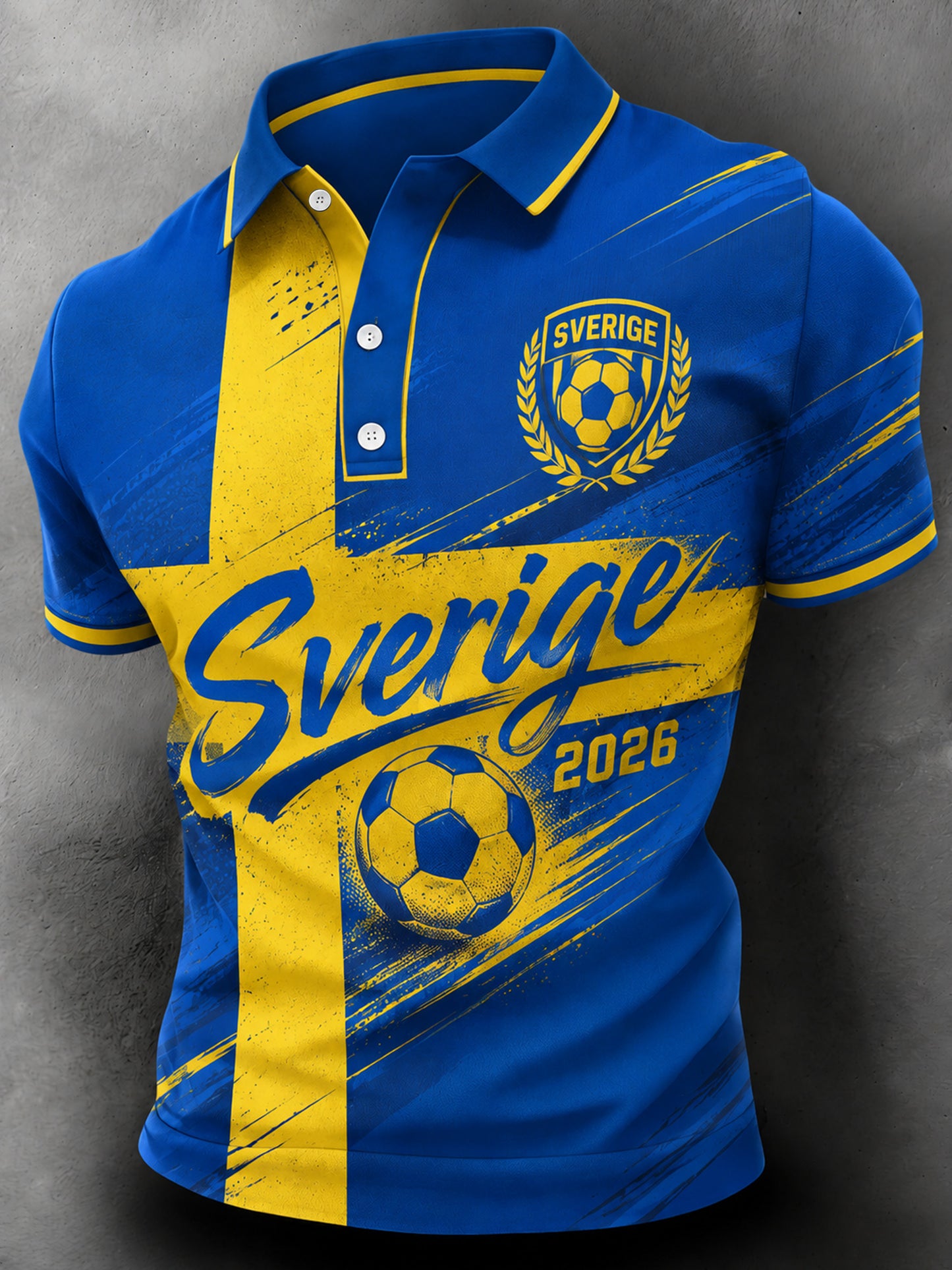 Mäns svensk fotboll heja fan Art Print Polo.
