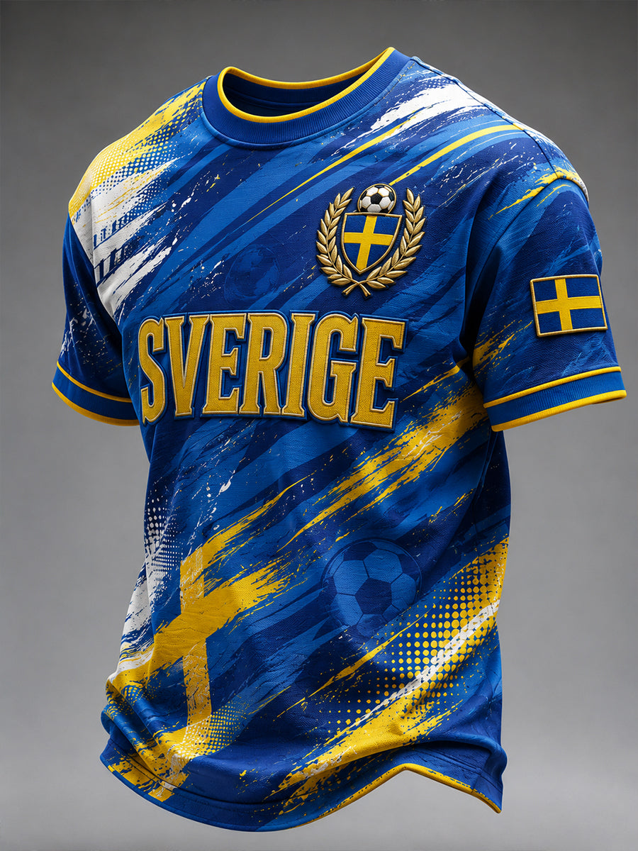 Mäns fotboll-tema tryckt Casual Short-Shirt