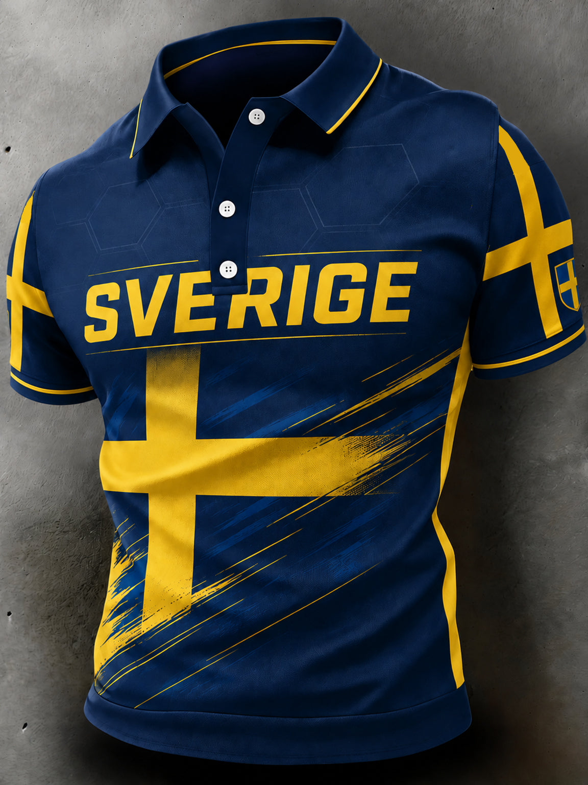 Mäns svensk fotboll match hejar fan konst Print Polo tröj