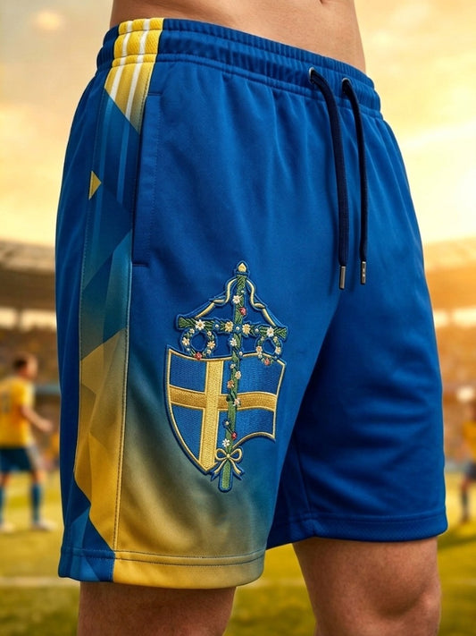 Herreklær retro svensk fotball ledige korte bukser